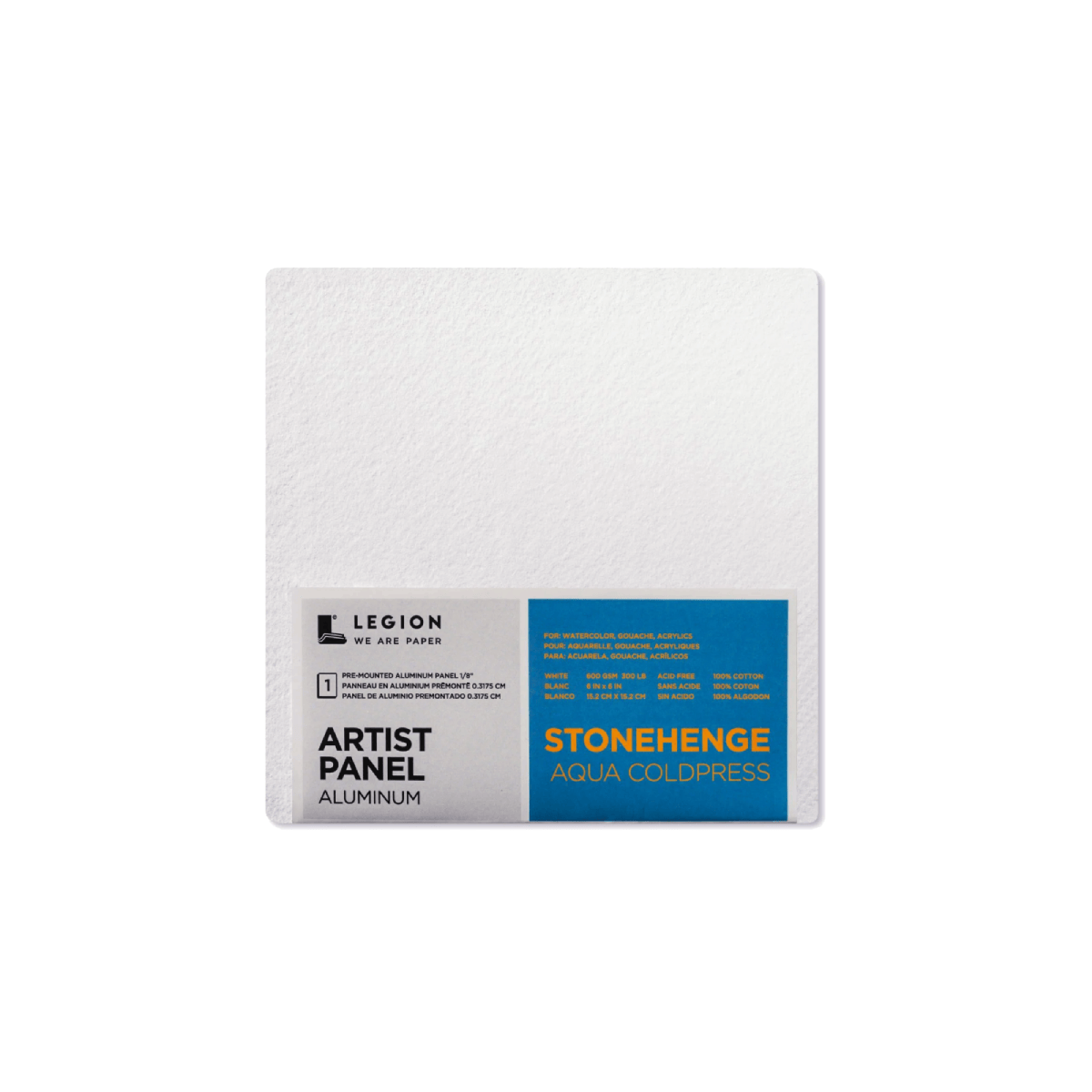 Legion Paper Alupanel Stonehenge - Aqua Coldpress - Aluminium Artist Panel - 6x6"