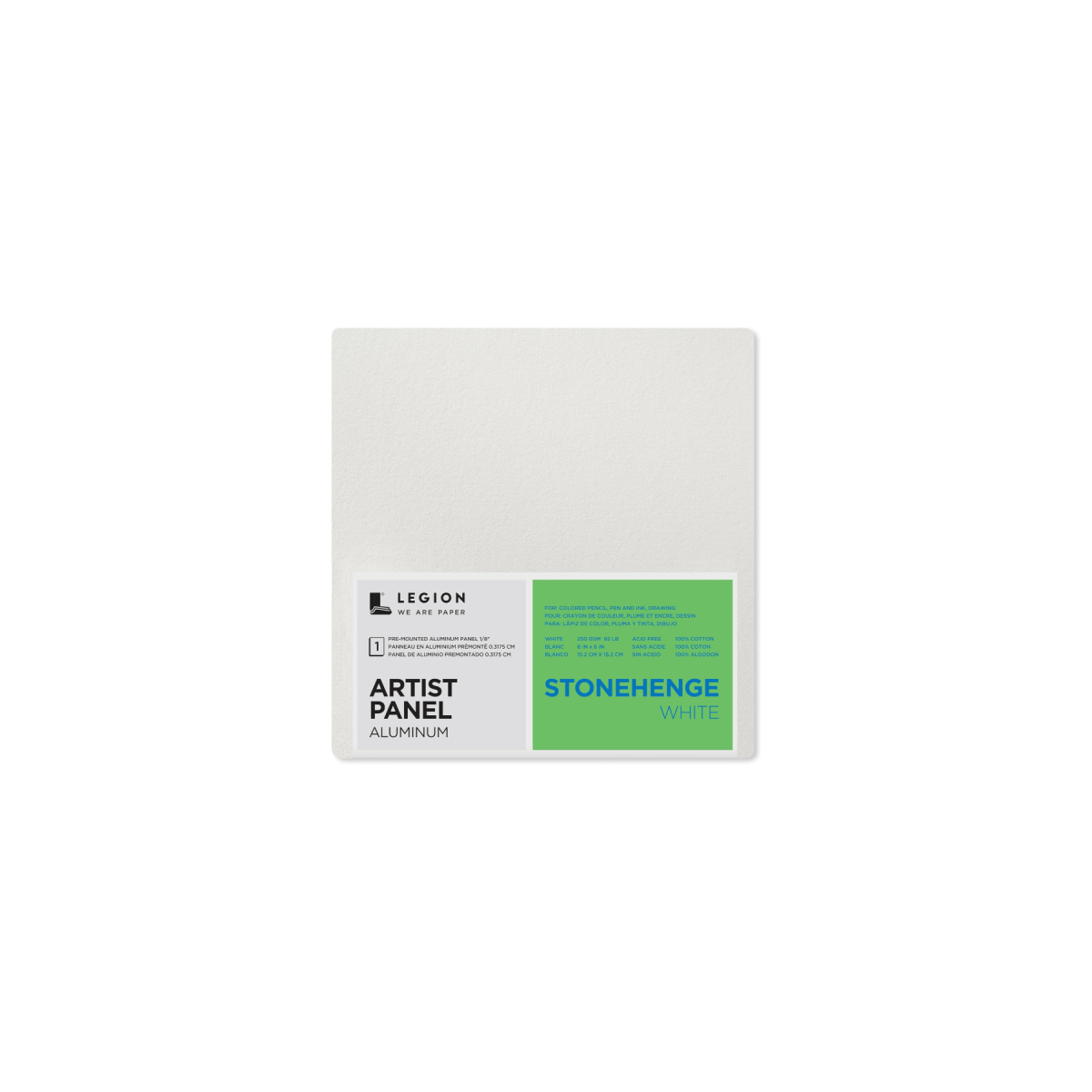Legion Paper Alupanel Stonehenge - White Paper - Aluminium Artist Panel - 6x6"