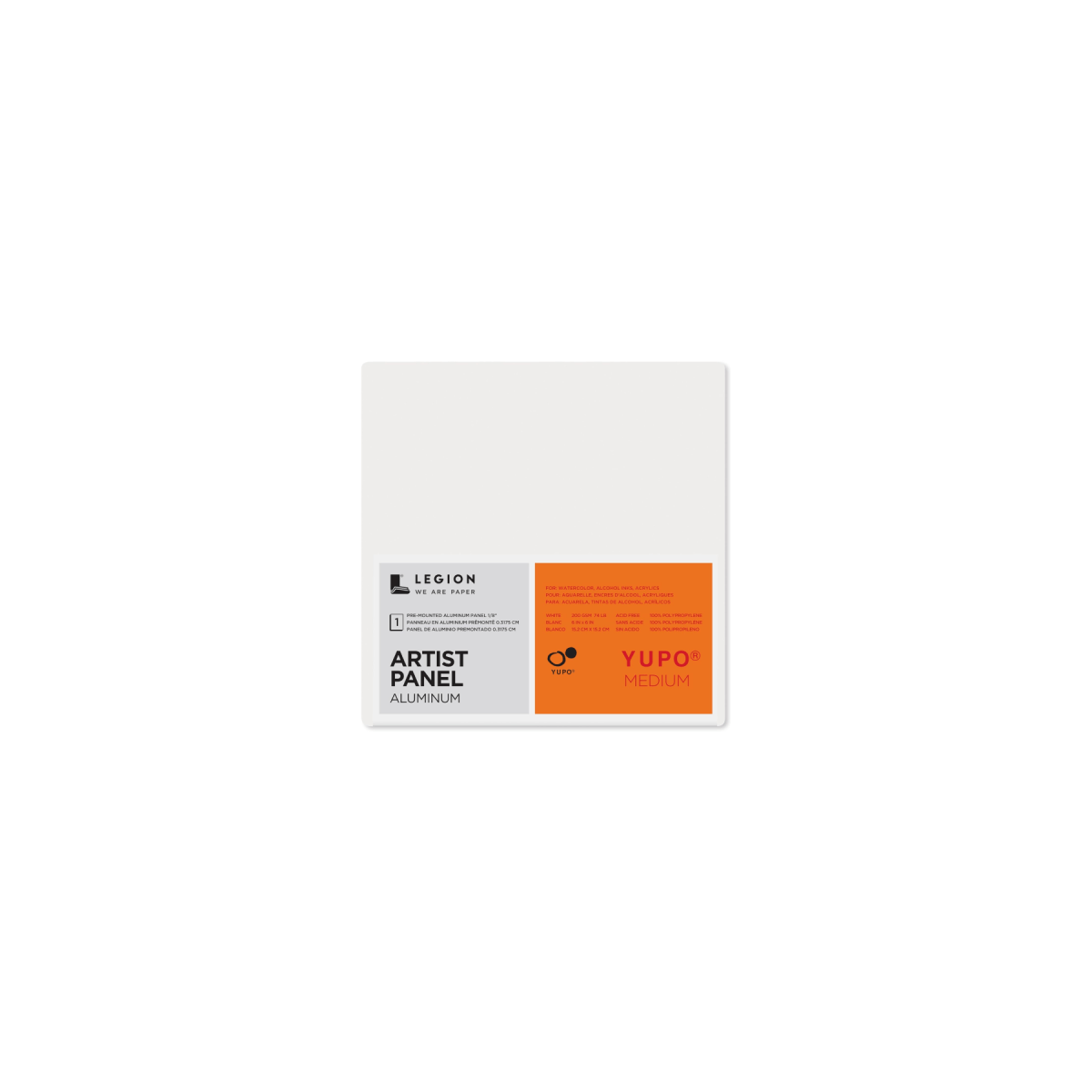 Legion Paper Alupanel Yupo - Medium Weight Paper - Aluminium Artist Panel - 6x6"