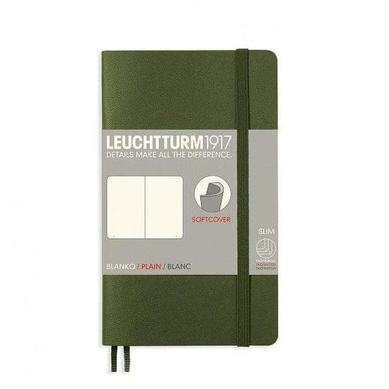 Leuchtturm1917 Notebook Army / Plain Leuchtturm1917 - Pocket Notebook - Softcover - A6