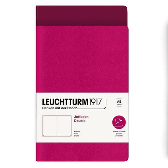 Leuchtturm1917 Notebook Berry & Port Red / Plain Leuchtturm1917 - Jottbook Double - A5 - 2 Pack