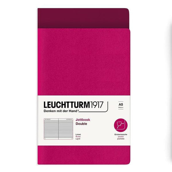 Leuchtturm1917 Notebook Berry & Port Red / Ruled Leuchtturm1917 - Jottbook Double - A5 - 2 Pack