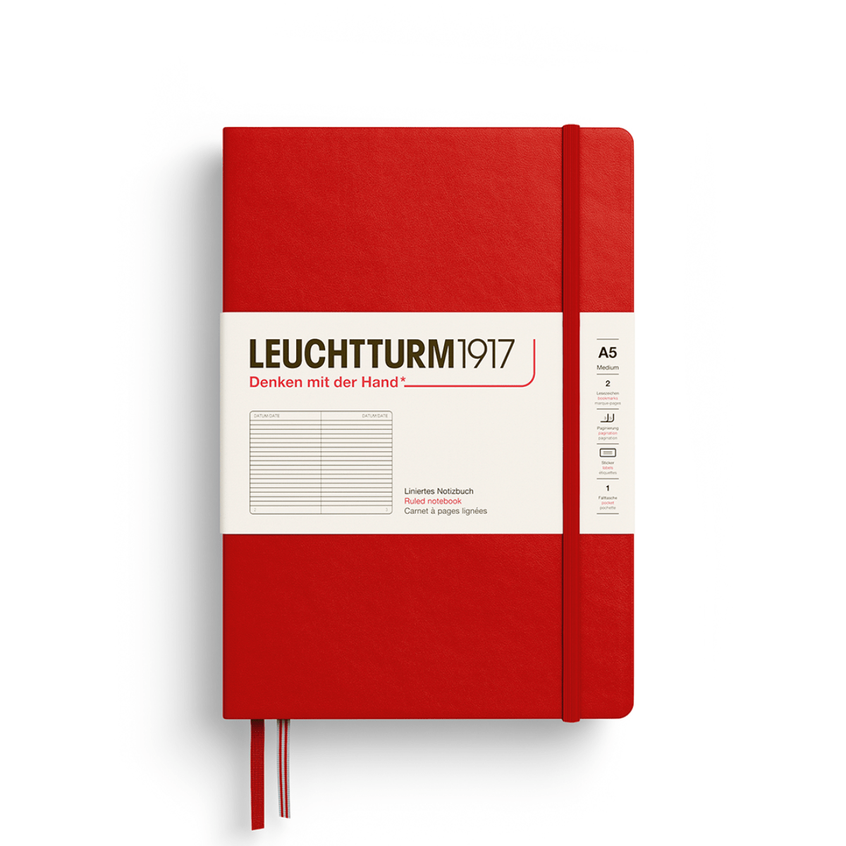 Leuchtturm1917 Notebook Cherry / Ruled Leuchtturm1917 - Medium Notebook - Hardcover - A5