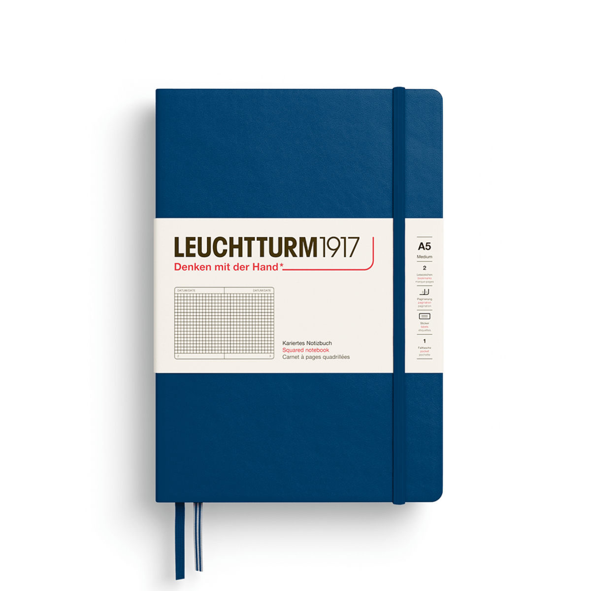 Leuchtturm1917 Notebook Indigo / Squared Leuchtturm1917 - Medium Notebook - Hardcover - A5