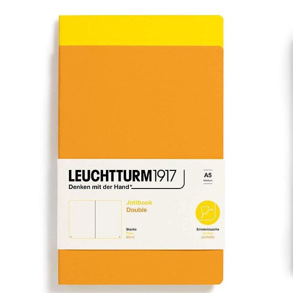 Leuchtturm1917 Notebook Lemon & Rising Sun / Plain Leuchtturm1917 - Jottbook Double - A5 - 2 Pack