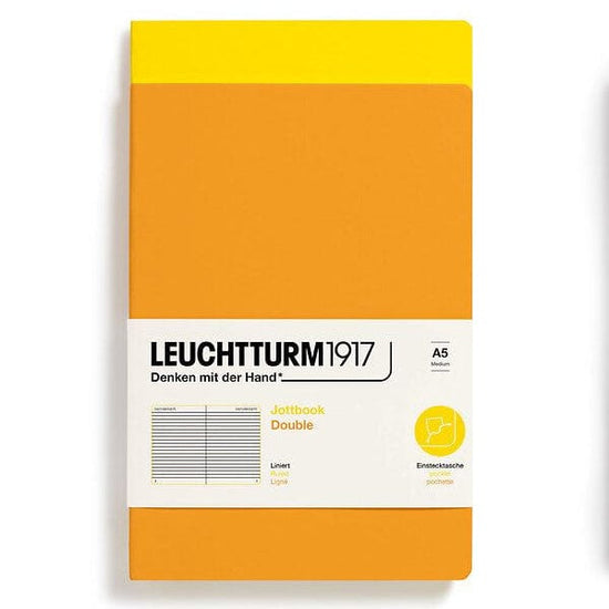 Leuchtturm1917 Notebook Lemon & Rising Sun / Ruled Leuchtturm1917 - Jottbook Double - A5 - 2 Pack