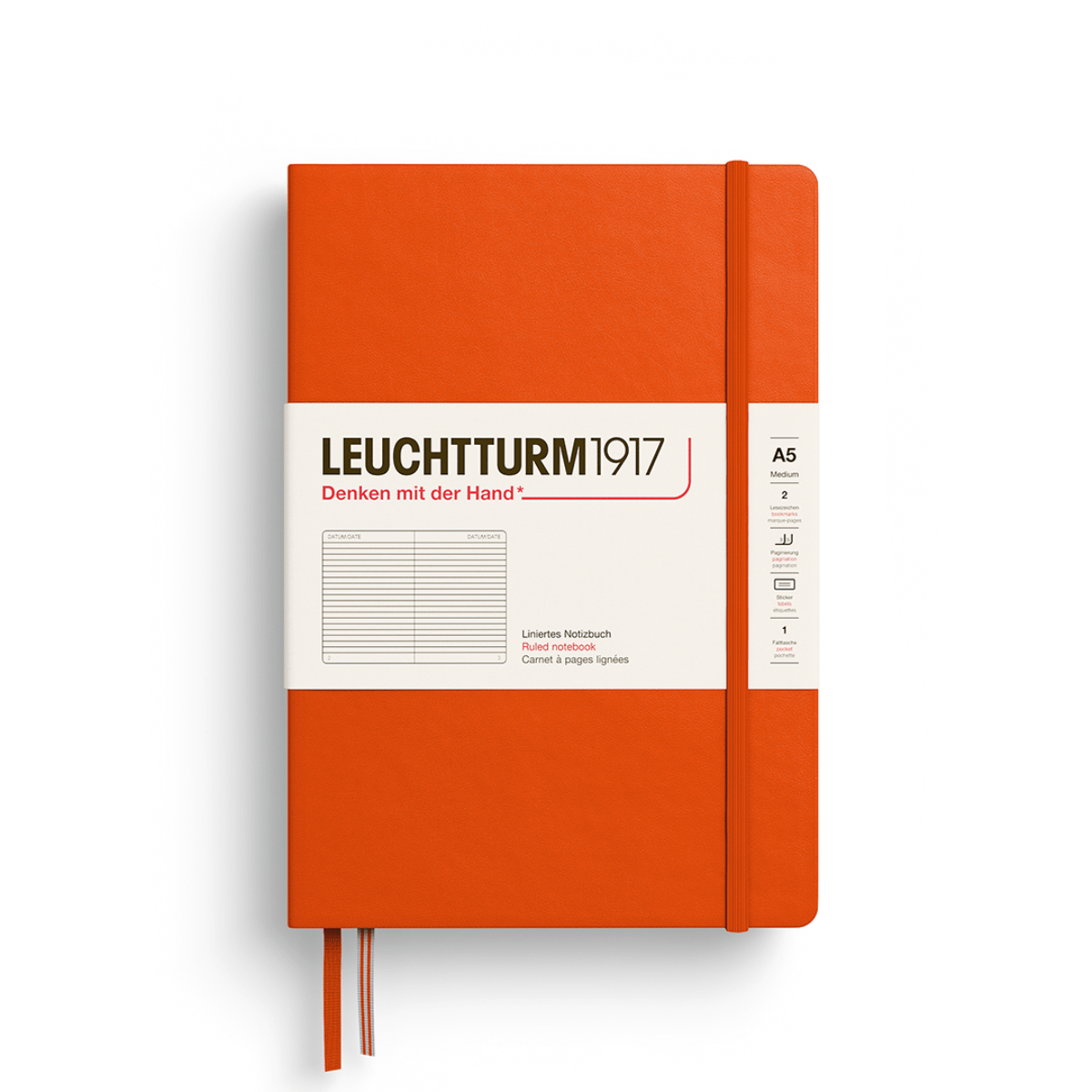 Leuchtturm1917 Notebook Pumpkin / Ruled Leuchtturm1917 - Medium Notebook - Hardcover - A5