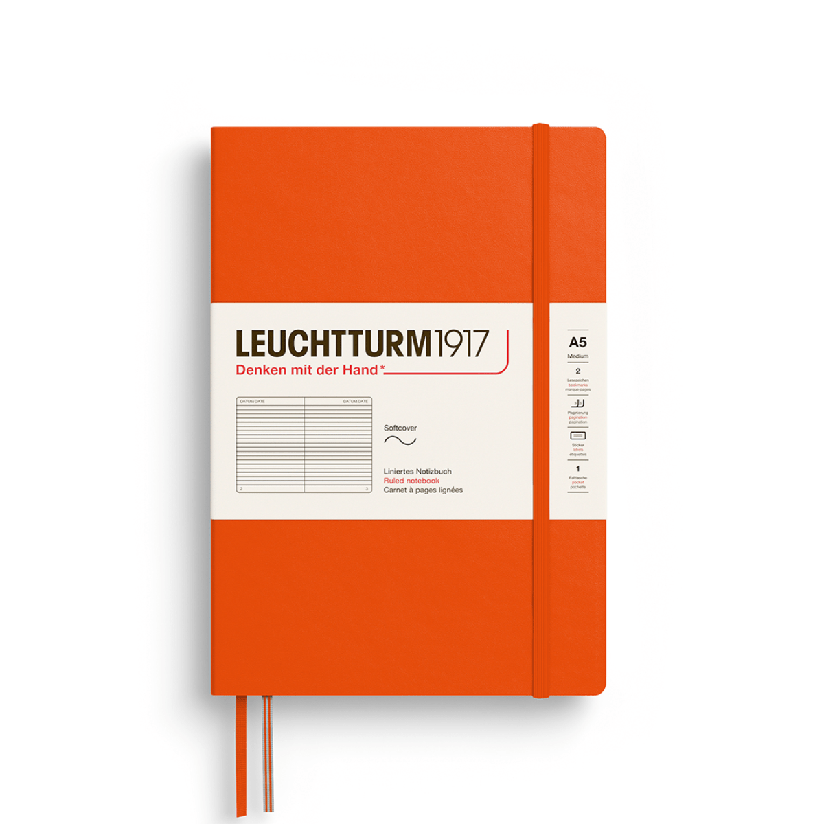 Leuchtturm1917 Notebook Pumpkin / Ruled Leuchtturm1917 - Medium Notebook - Softcover - A5