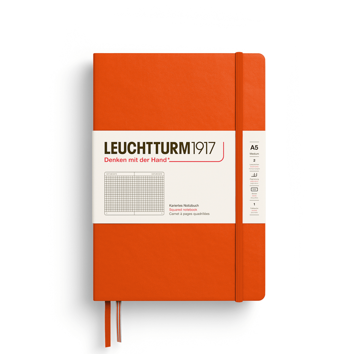 Leuchtturm1917 Notebook Pumpkin / Squared Leuchtturm1917 - Medium Notebook - Hardcover - A5