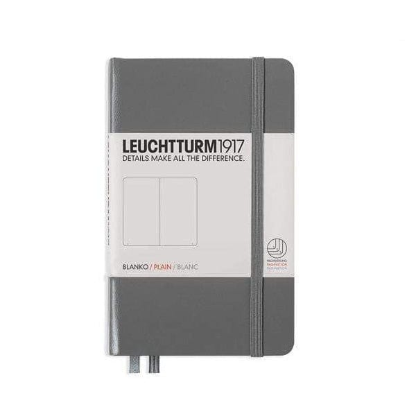 Leuchtturm1917 Notebook - Ruled Anthracite / Plain Leuchtturm1917 - Pocket Notebook - Hardcover - A6