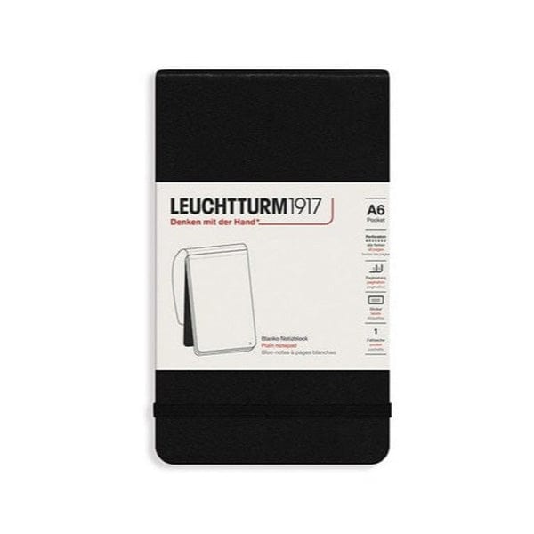 Leuchtturm1917 Notebook - Ruled BLACK PLAIN Leuchtturm1917 - Reporter Pocket Notepads - Hardcover