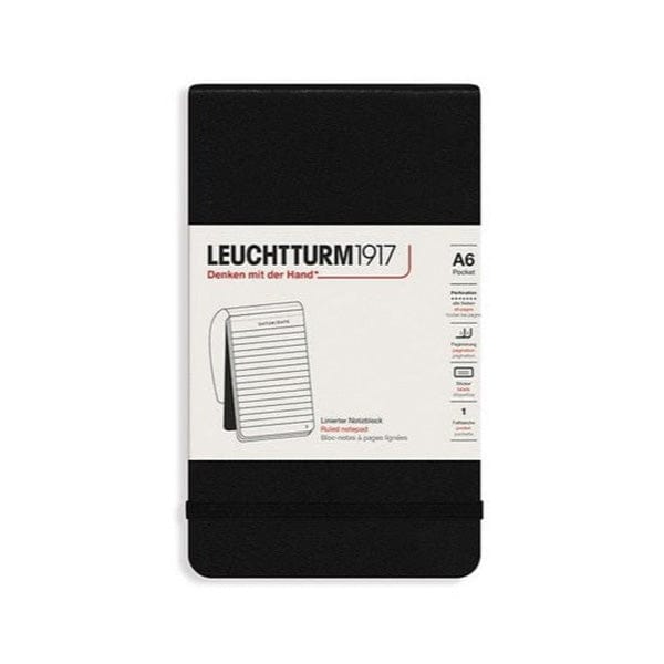 Leuchtturm1917 Notebook - Ruled BLACK RULED Leuchtturm1917 - Reporter Pocket Notepads - Hardcover