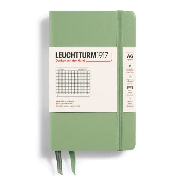 Leuchtturm1917 Notebook Sage / Squared Leuchtturm1917 - Pocket Notebook - Hardcover - A6