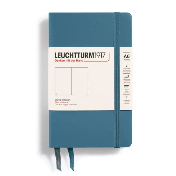 Leuchtturm1917 Notebook Stone Blue / Plain Leuchtturm1917 - Pocket Notebook - Hardcover - A6