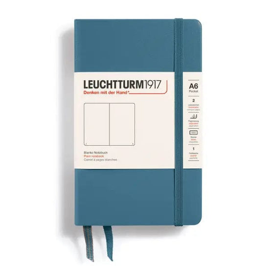 Leuchtturm1917 Notebook Stone Blue / Plain Leuchtturm1917 - Pocket Notebook - Hardcover - A6