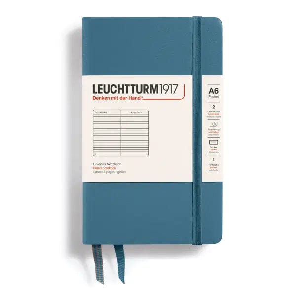 Leuchtturm1917 Notebook Stone Blue / Ruled Leuchtturm1917 - Pocket Notebook - Hardcover - A6