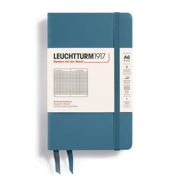 Leuchtturm1917 Notebook Stone Blue / Squared Leuchtturm1917 - Pocket Notebook - Hardcover - A6