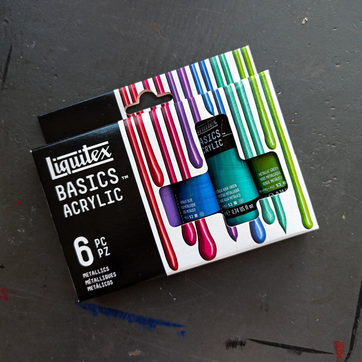 Liquitex Acrylic Paint Set Liquitex - Basics Acrylic Colours - Metallics - Set of 6 x 22mL Tubes