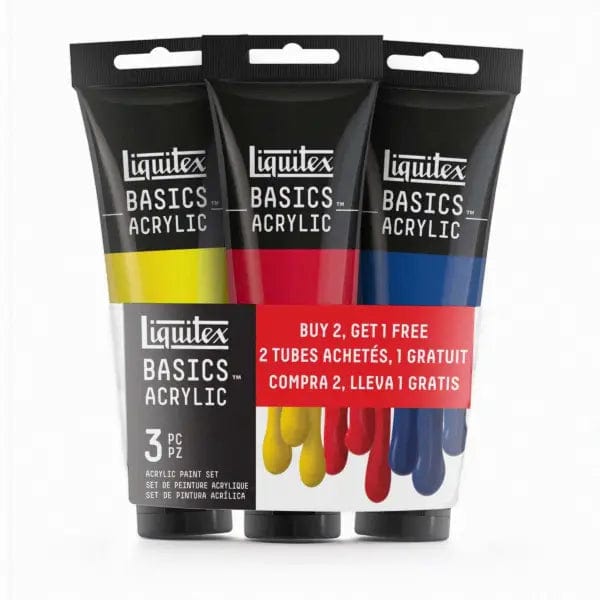 Liquitex Acrylic Paint Set Liquitex - Basics Acrylic Colours - Set of 3 x 118mL Tubes - Primary Colours - Item #3699440