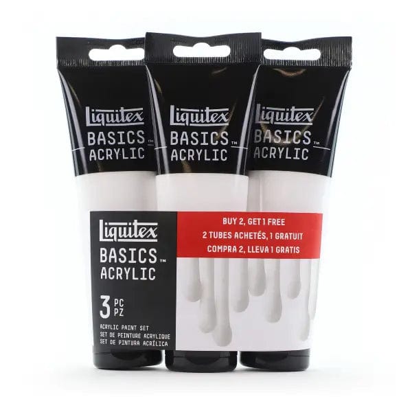 Liquitex Acrylic Paint Set Liquitex - Basics Acrylic Colours - Set of 3 x 118mL Tubes - Titanium White - Item #1049432