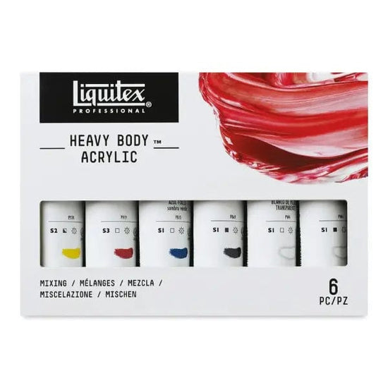 Liquitex Acrylic Paint Set Liquitex - Heavy Body Acrylic Paint - Mixing Set - 6 Colours in 59mL Tubes