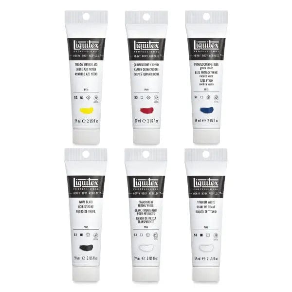 Liquitex Acrylic Paint Set Liquitex - Heavy Body Acrylic Paint - Mixing Set - 6 Colours in 59mL Tubes