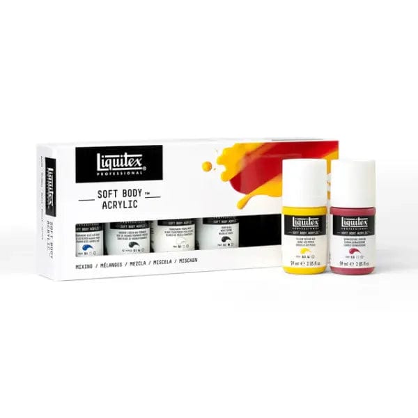 Liquitex Acrylic Paint Set Liquitex - Soft Body Acrylic Paint - Mixing Set - 6 Colours in 59mL Jars