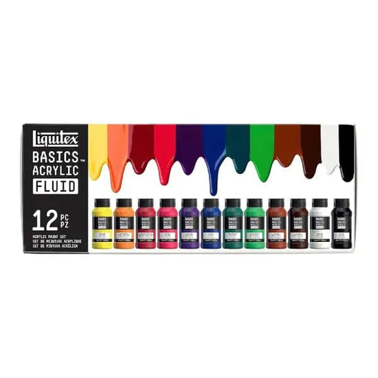 Liquitex Fluid Acrylic Liquitex - Basics Acrylic Fluid - Set of 12x118mL Bottles