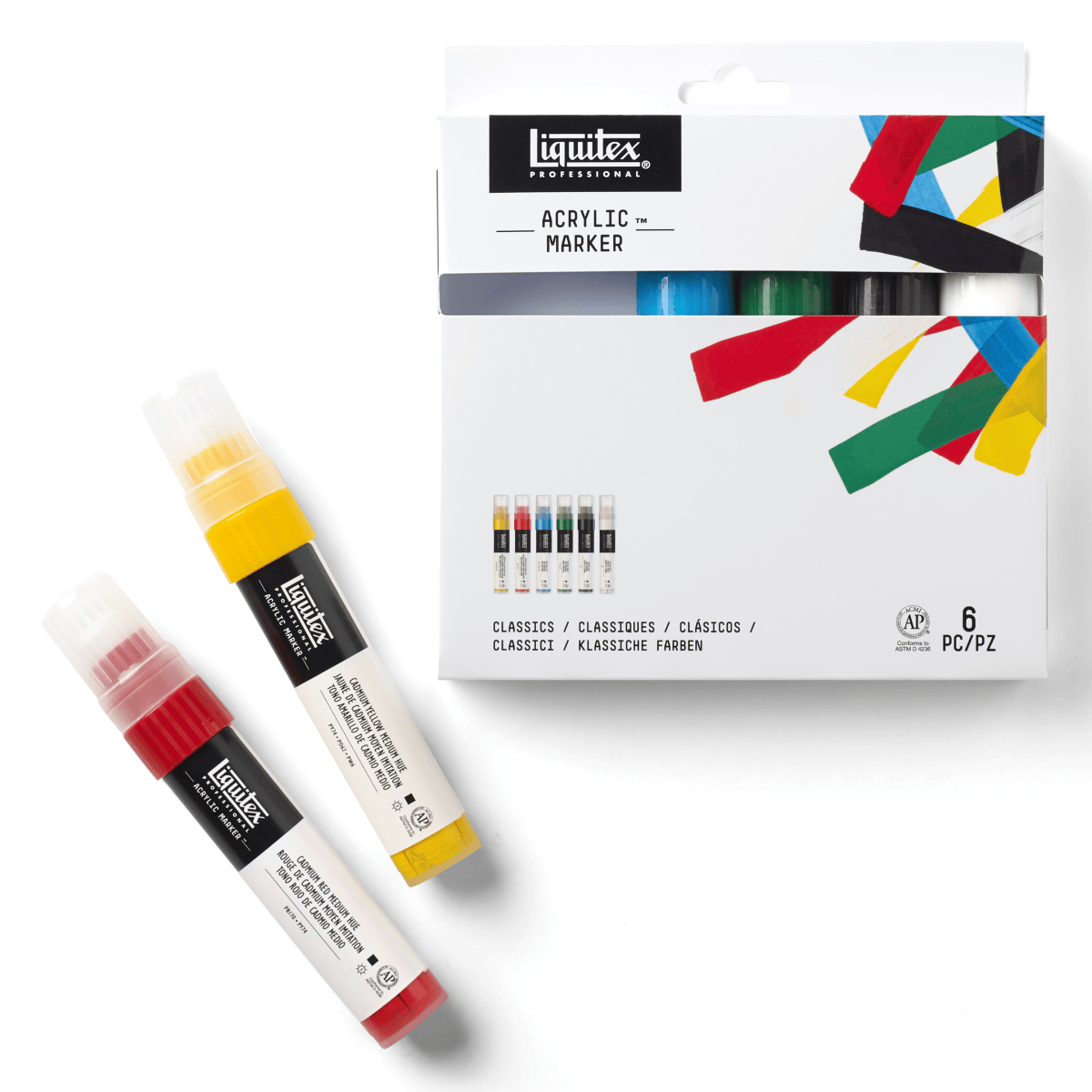 Liquitex Paint Marker Set Liquitex - Professional Acrylic Markers - 15mm Tip - Classics - Set of 6