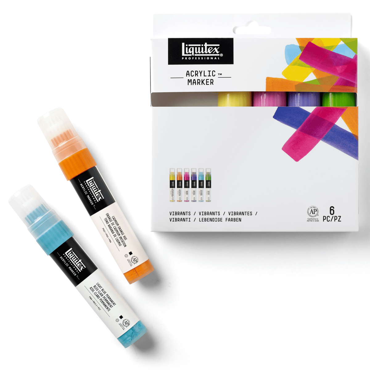 Liquitex Paint Marker Set Liquitex - Professional Acrylic Markers - 15mm Tip - Vibrants - Set of 6