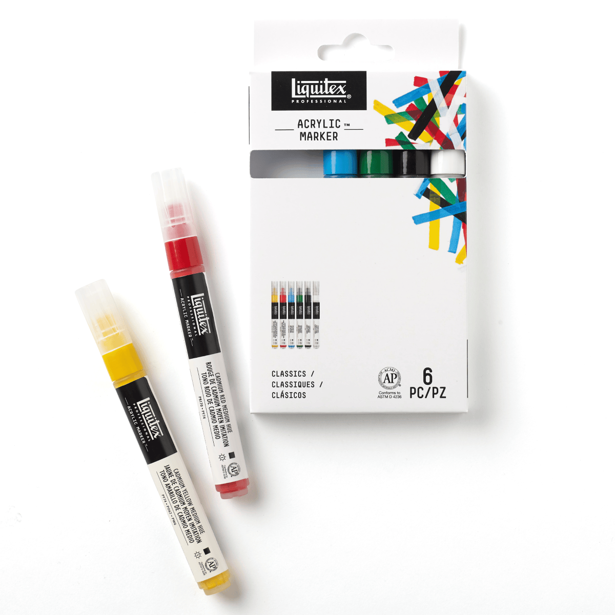 Liquitex Paint Marker Set Liquitex - Professional Acrylic Markers - 2mm Tip - Classics - Set of 6