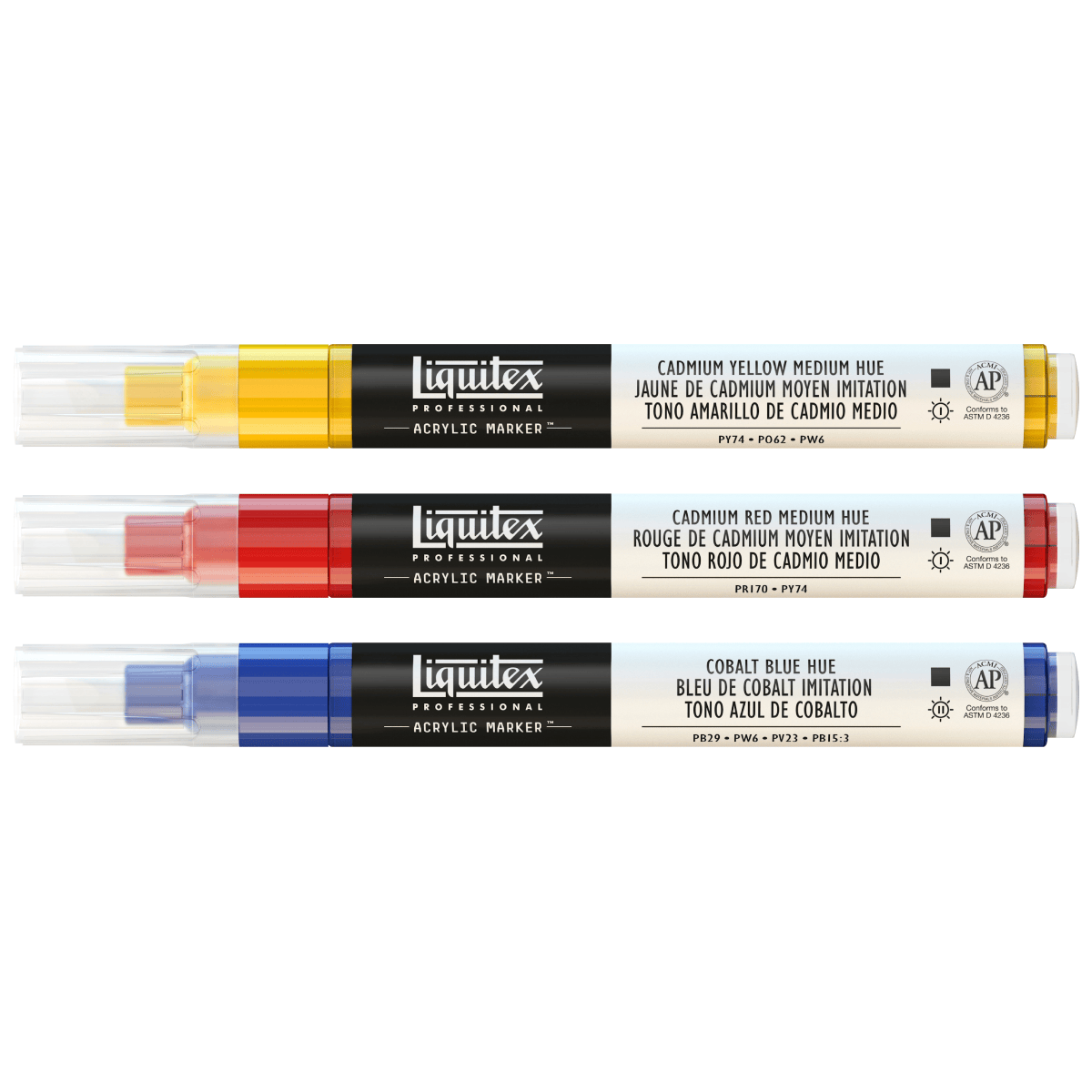 Liquitex Paint Marker Set Liquitex - Professional Acrylic Markers - 2mm Tip - Favourites - Set of 3