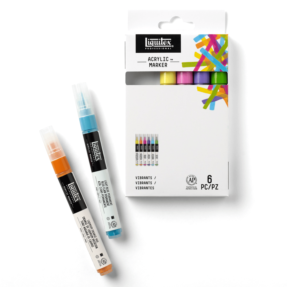 Liquitex Paint Marker Set Liquitex - Professional Acrylic Markers - 2mm Tip - Vibrants - Set of 6