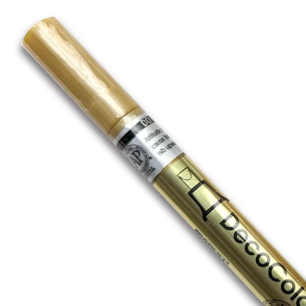 Marvy Metallic Marker Gold DecoColor - Premium Metallic Markers - Leafing Tip