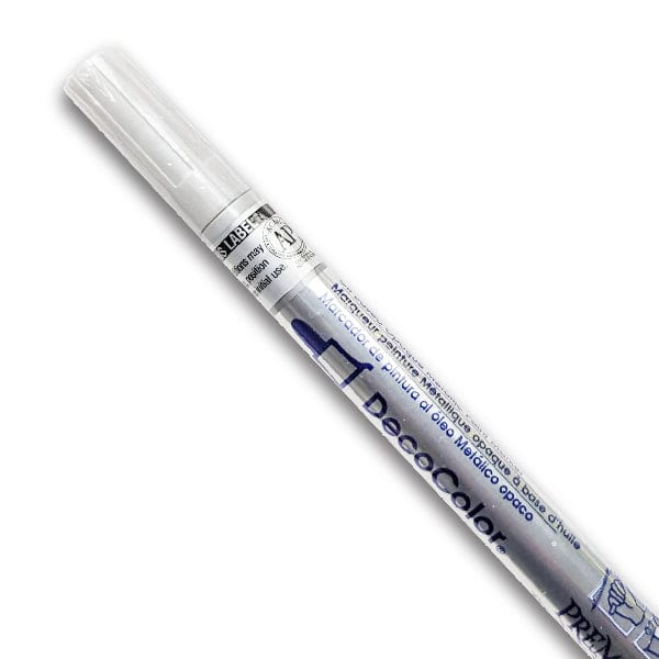 Marvy Metallic Marker Silver DecoColor - Premium Metallic Markers - Bullet Tip