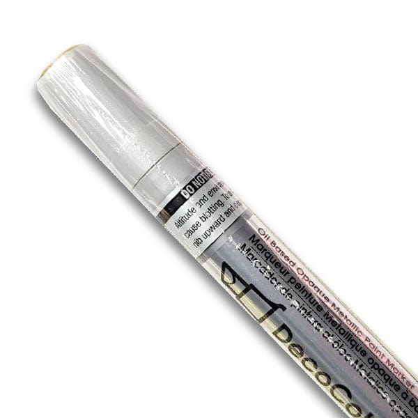 Marvy Metallic Marker Silver DecoColor - Premium Metallic Markers - Chisel Tip
