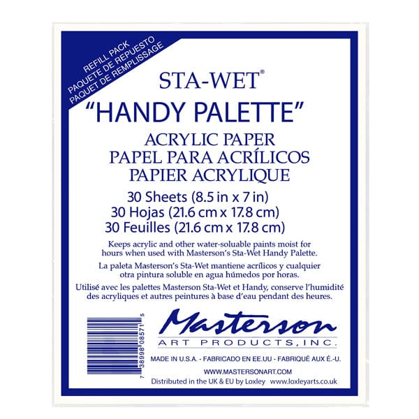 Masterson Palette - Paper Refill Masterson Sta-Wet - Handy Palette - 7x8.5" Paper - 30 Sheet Pack
