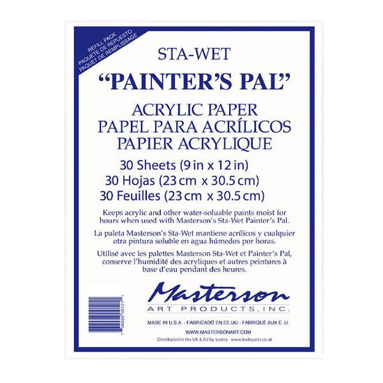Masterson Palette - Paper Refill Masterson Sta-Wet - Painter's Pal - 9x12" Paper - 30 Sheet Pack