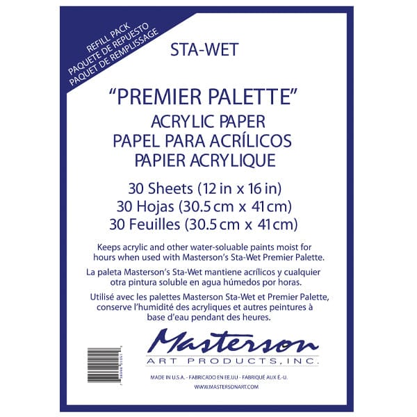 Masterson Palette - Paper Refill Masterson Sta-Wet - Premier Palette - 12x16" Paper - 30 Sheet Pack