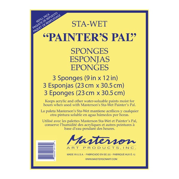 Masterson Palette - Sponge Refill Masterson Sta-Wet - Painter's Pal - 9x12" Sponges - 3 Pack