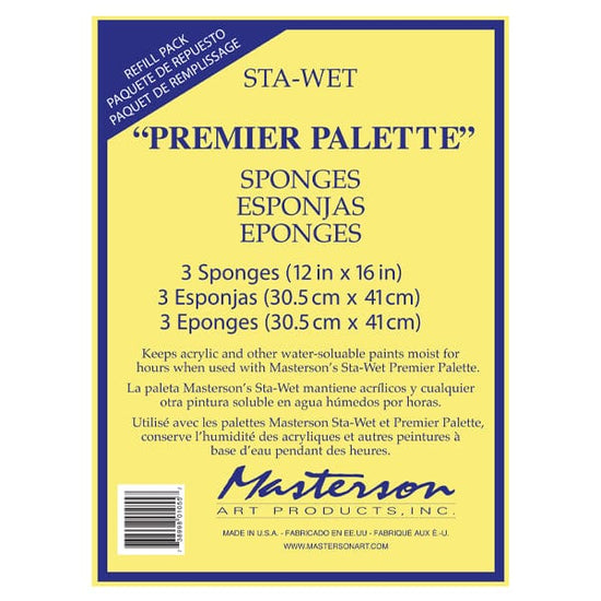 Masterson Palette - Sponge Refill Masterson Sta-Wet - Premier Palette - 12x16" Sponge - 3 Pack