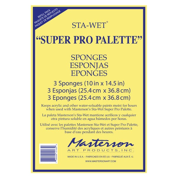 Masterson Palette - Sponge Refill Masterson Sta-Wet - Super Pro Palette - 10x14.5" Sponge - 3 Pack