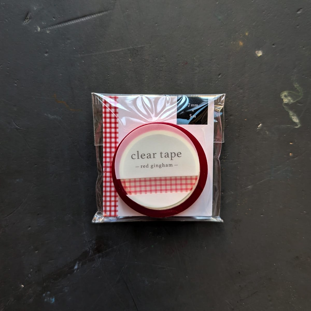 Mind Wave Washi Tape Red Gingham Mind Wave - Clear Washi Tape - 7mm x 5m Rolls