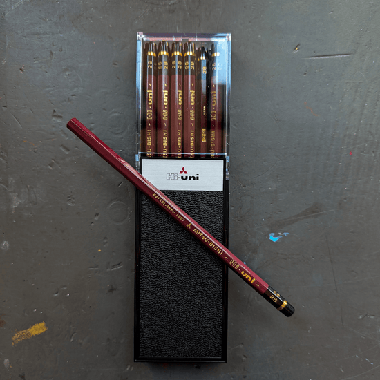 Mitsubishi Graphite Pencil Set 2B Mitsubishi - Hi-uni  Professional Graphite Pencils - Cases of 12