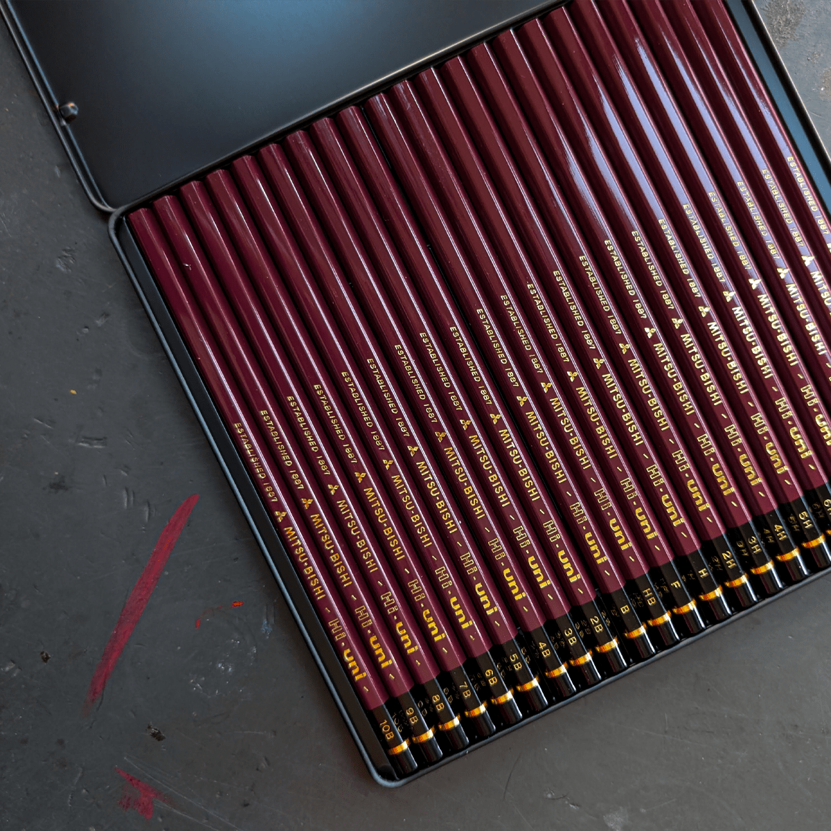 Mitsubishi Graphite Pencil Set Mitsubishi - Hi-uni Graphite Pencils - Art Set - 22 Degrees