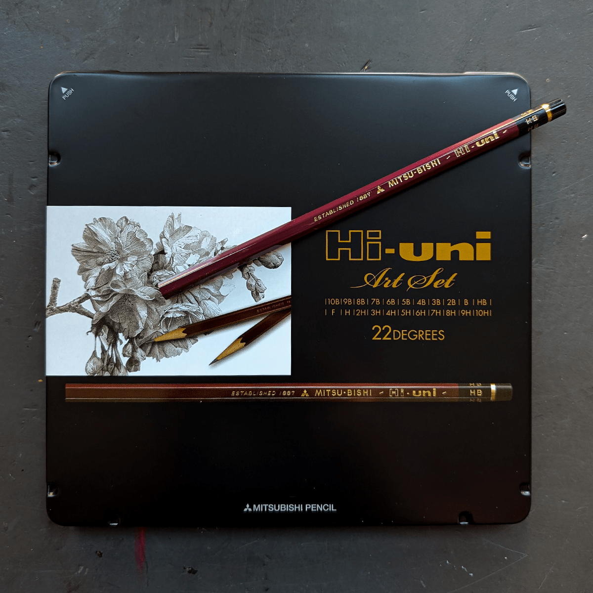 Mitsubishi Graphite Pencil Set Mitsubishi - Hi-uni Graphite Pencils - Art Set - 22 Degrees