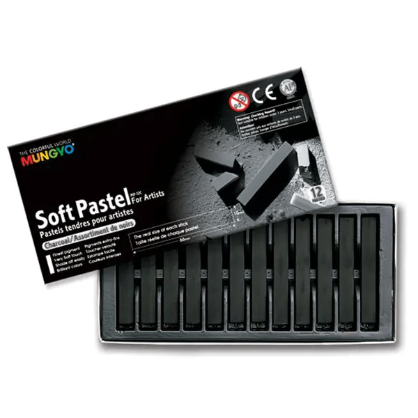 Mungyo Compressed Charcoal Mungyo - Soft Pastels - Set of 12 Charcoal