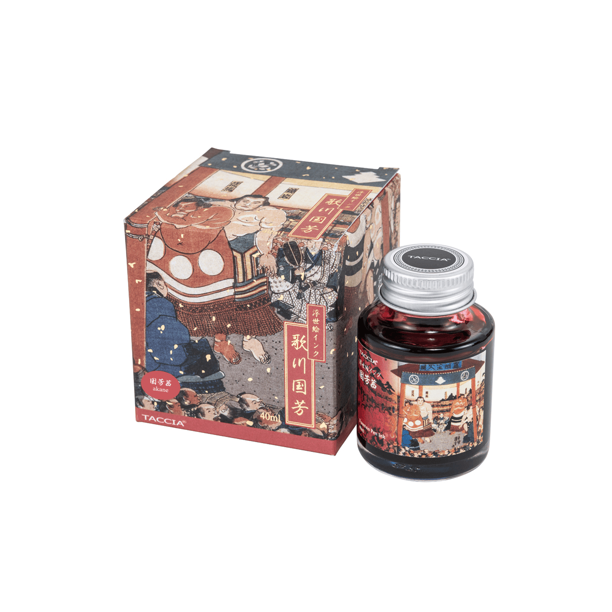 Nakabayashi Fountain Pen Ink Akane - Madder Red Nakabayashi - Taccia - Ukiyo-e Fountain Pen Ink - 40mL Bottles - Kuniyoshi Series