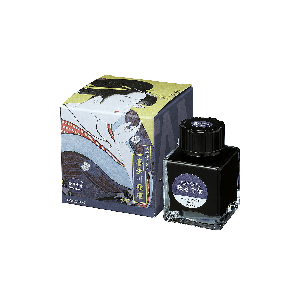 Nakabayashi Fountain Pen Ink Aomuasaki - Blue-Violet Nakabayashi - Taccia - Ukiyo-e Fountain Pen Ink - 40mL Bottles - Utamaro Series