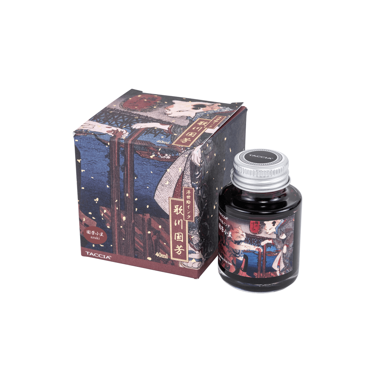 Nakabayashi Fountain Pen Ink Azuki - Mung Bean Brown Nakabayashi - Taccia - Ukiyo-e Fountain Pen Ink - 40mL Bottles - Kuniyoshi Series